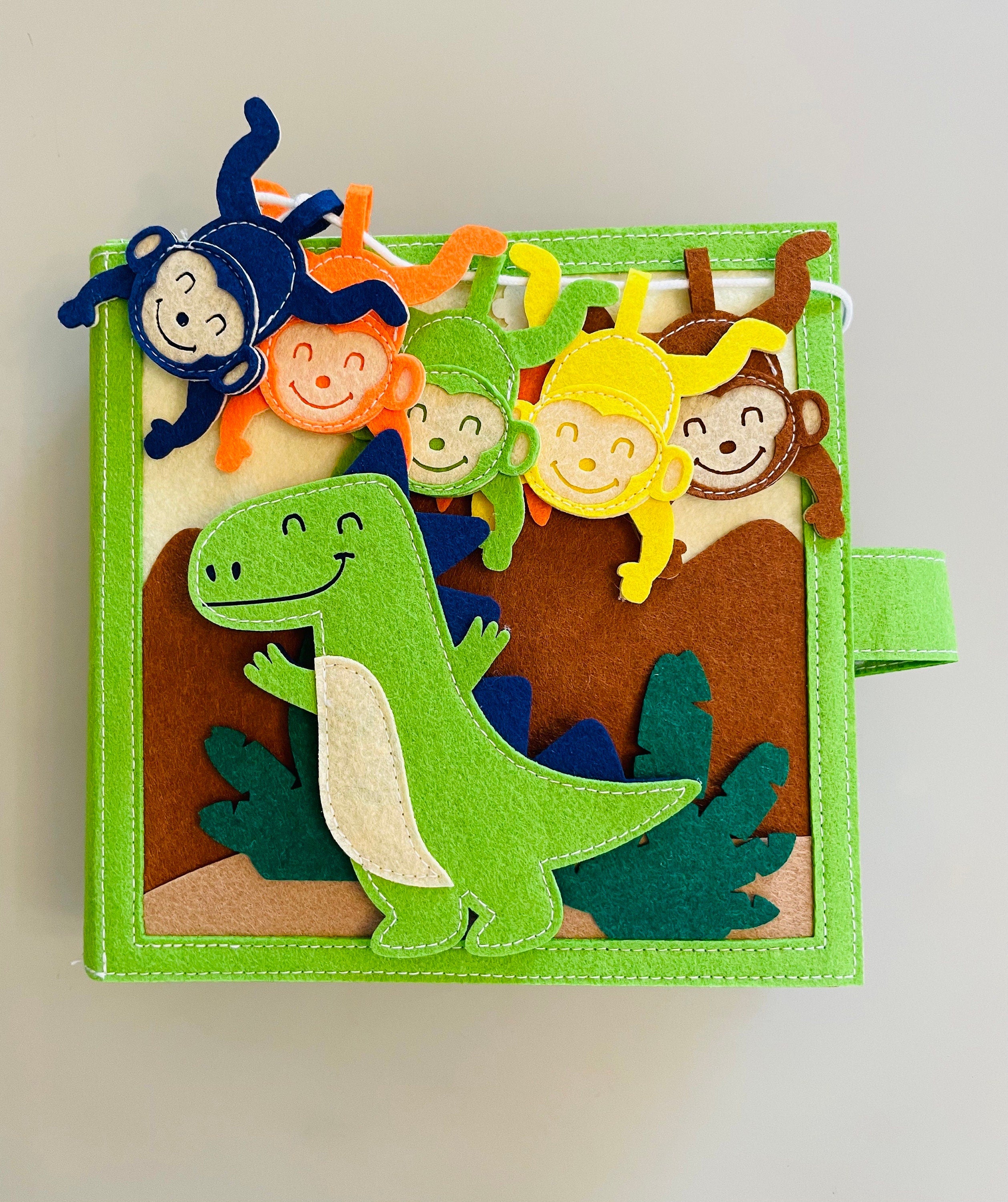 Dinosaur Felt Busy Book, Montessori Activity Toy