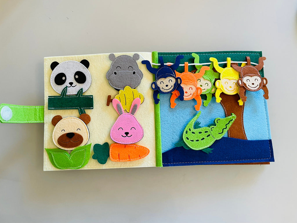 Dinosaur Felt Busy Book, Montessori Activity Toy