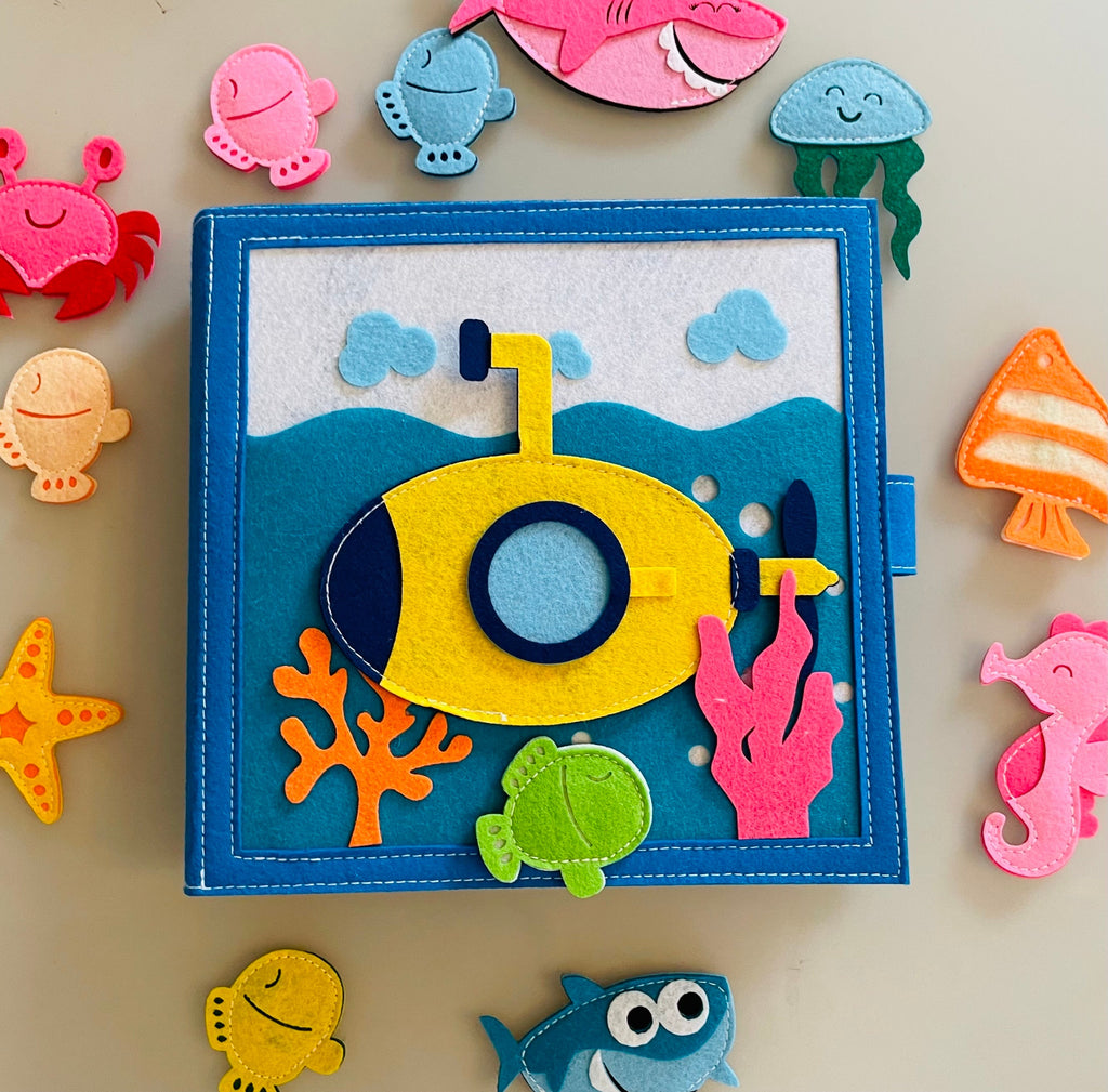 Under the Sea Quiet Book, Felt Activity Book for Toddlers, Felt Busy Book, Travel Toy