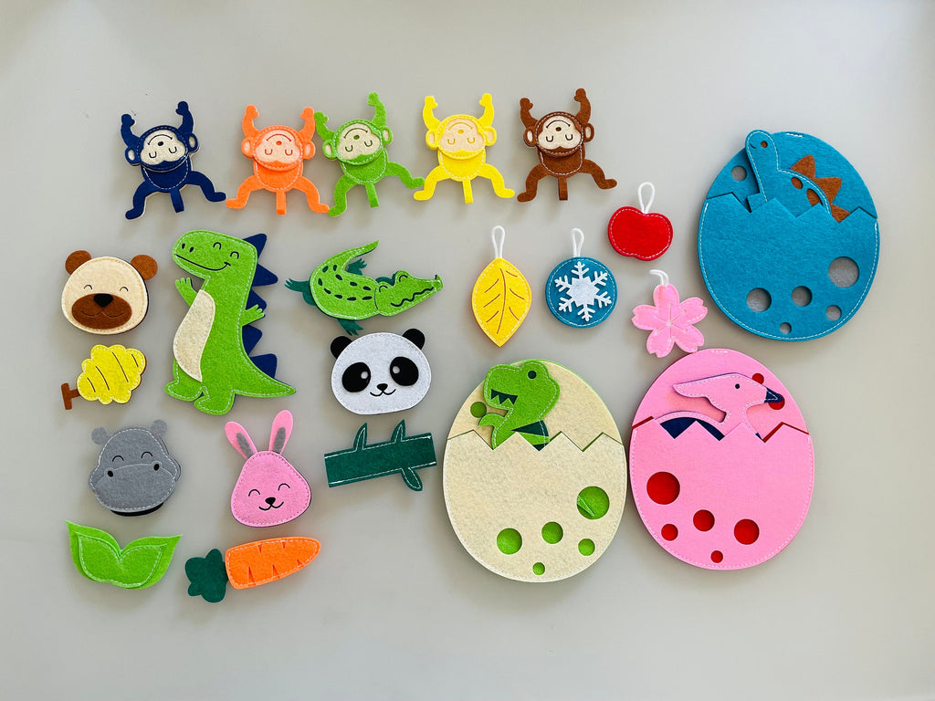 Dinosaur Felt Busy Book, Montessori Activity Toy