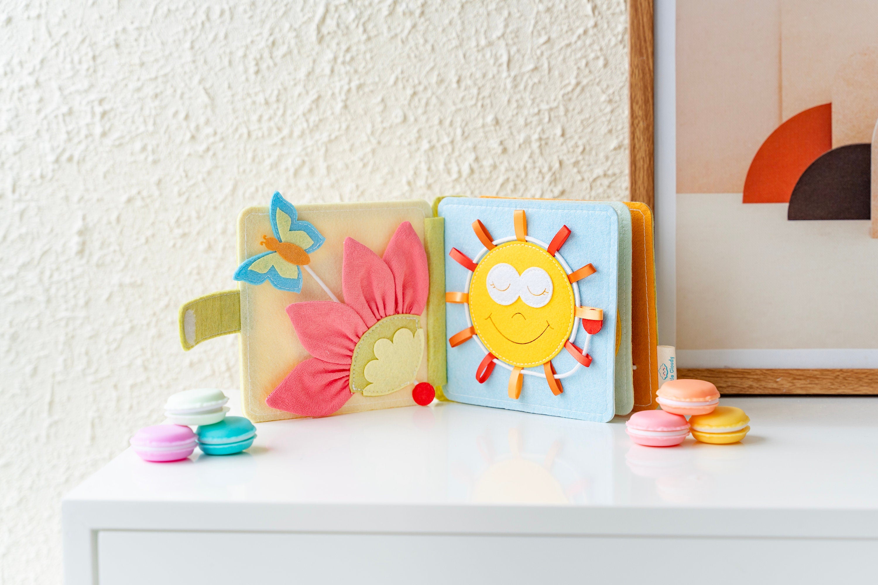 Activity Book,  Montessori Sensory Toy, Baby Book Gift, Quiet Book, Busy Toddler Book, fabric activity book, No loose pieces