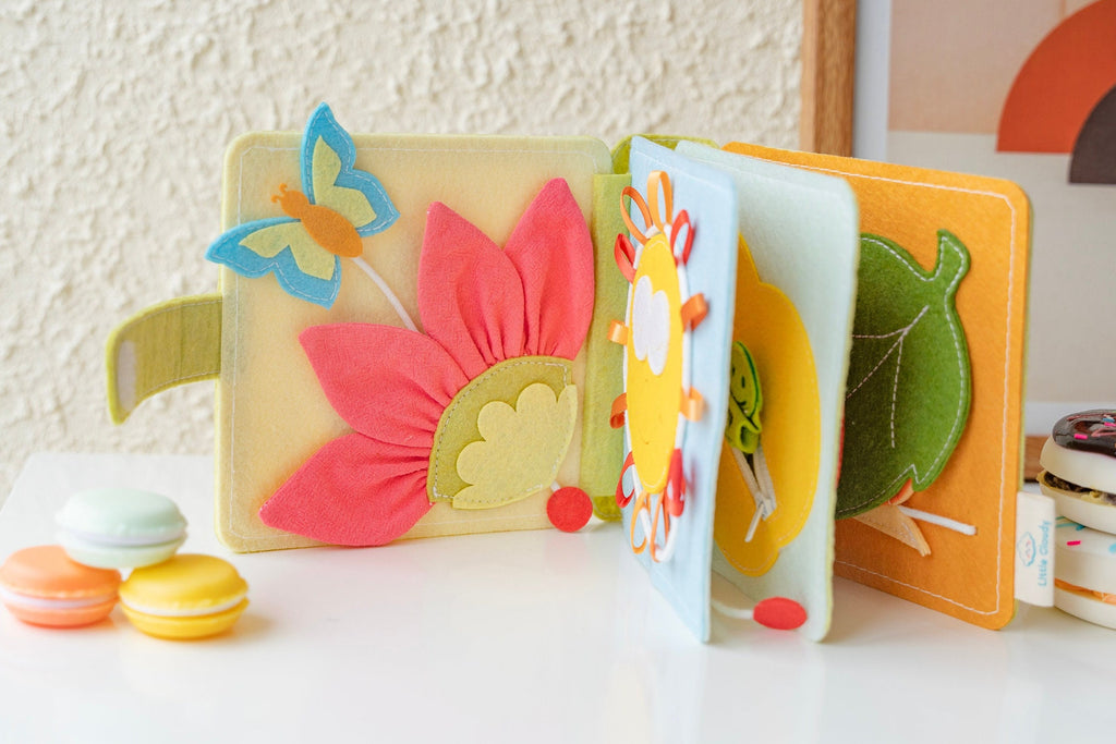 Activity Book,  Montessori Sensory Toy, Baby Book Gift, Quiet Book, Busy Toddler Book, fabric activity book, No loose pieces