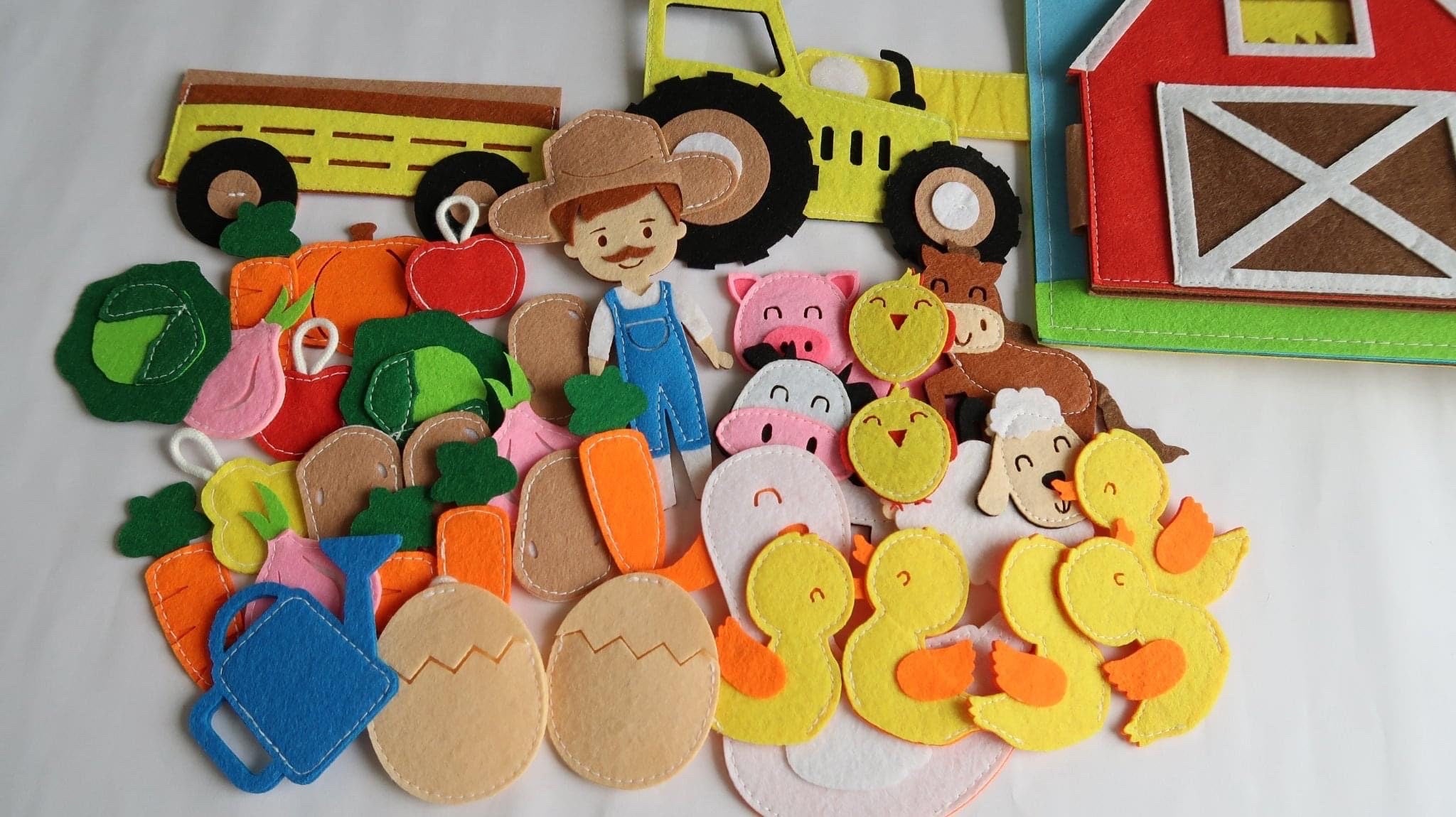 Farm Quiet Book, Felt Busy Book, Montessori Toy, Busy Toddler Book, Quiet Book, Felt quiet book