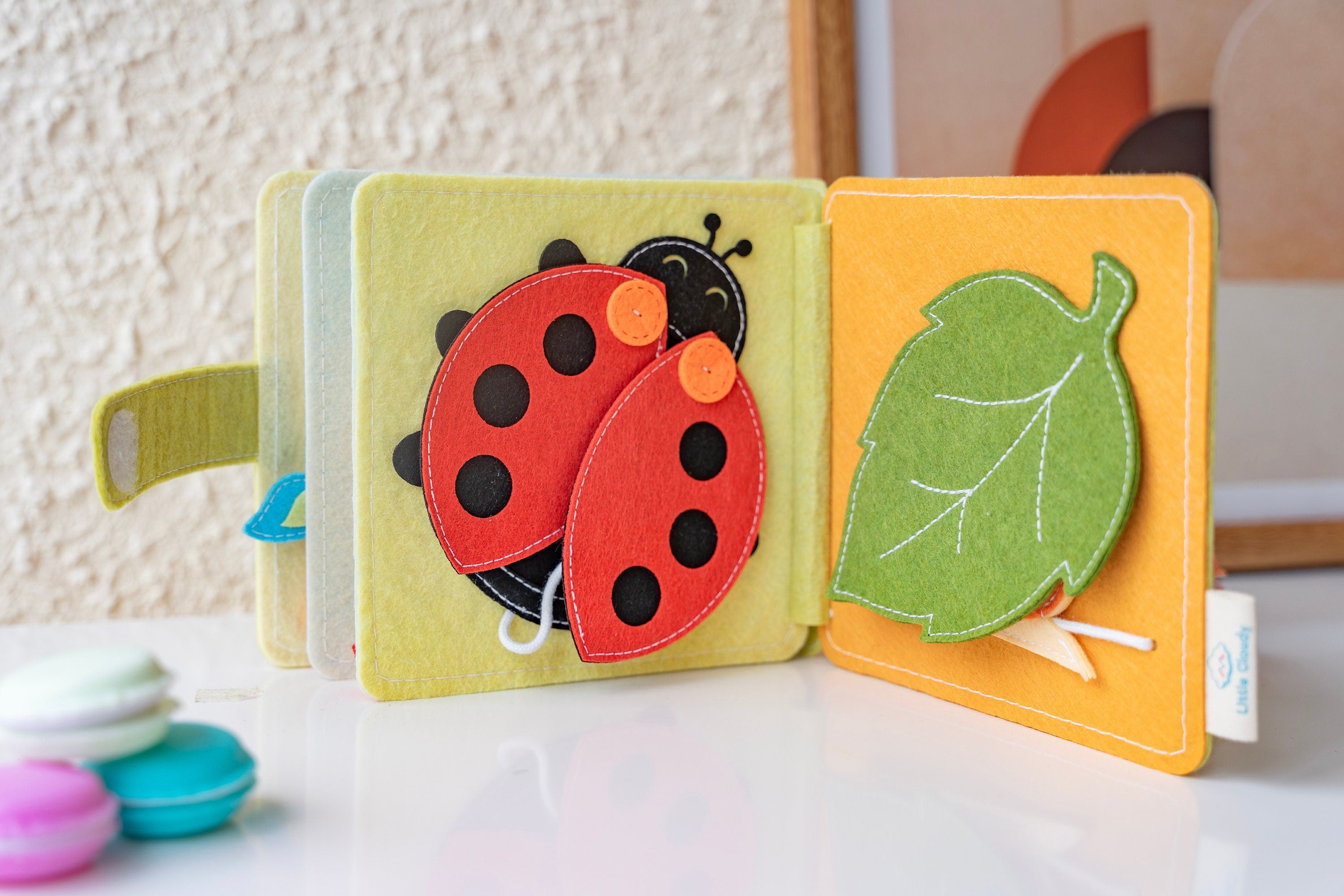 Activity Book,  Montessori Sensory Toy, Baby Book Gift, Quiet Book, Busy Toddler Book, fabric activity book, No loose pieces