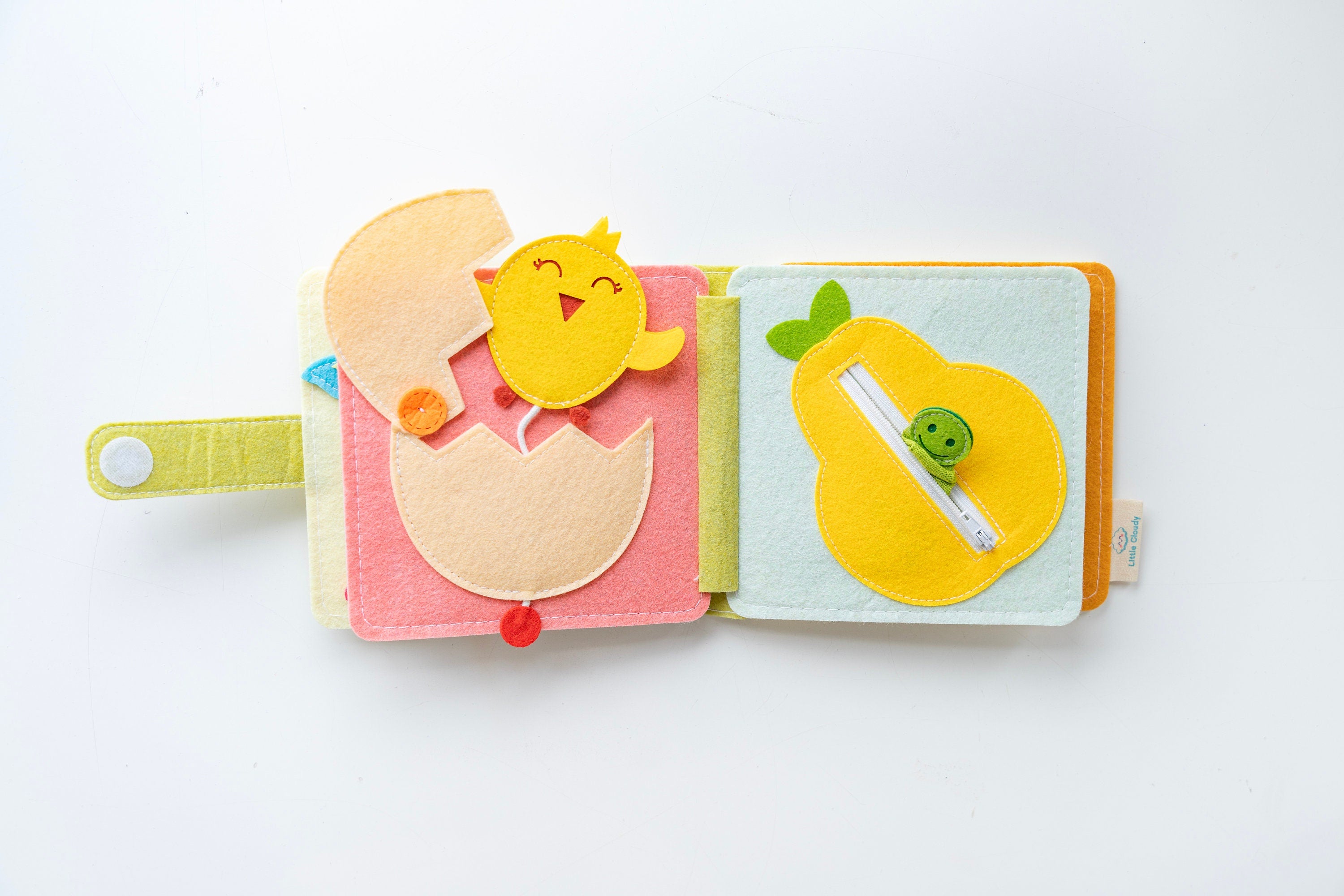 Activity Book,  Montessori Sensory Toy, Baby Book Gift, Quiet Book, Busy Toddler Book, fabric activity book, No loose pieces