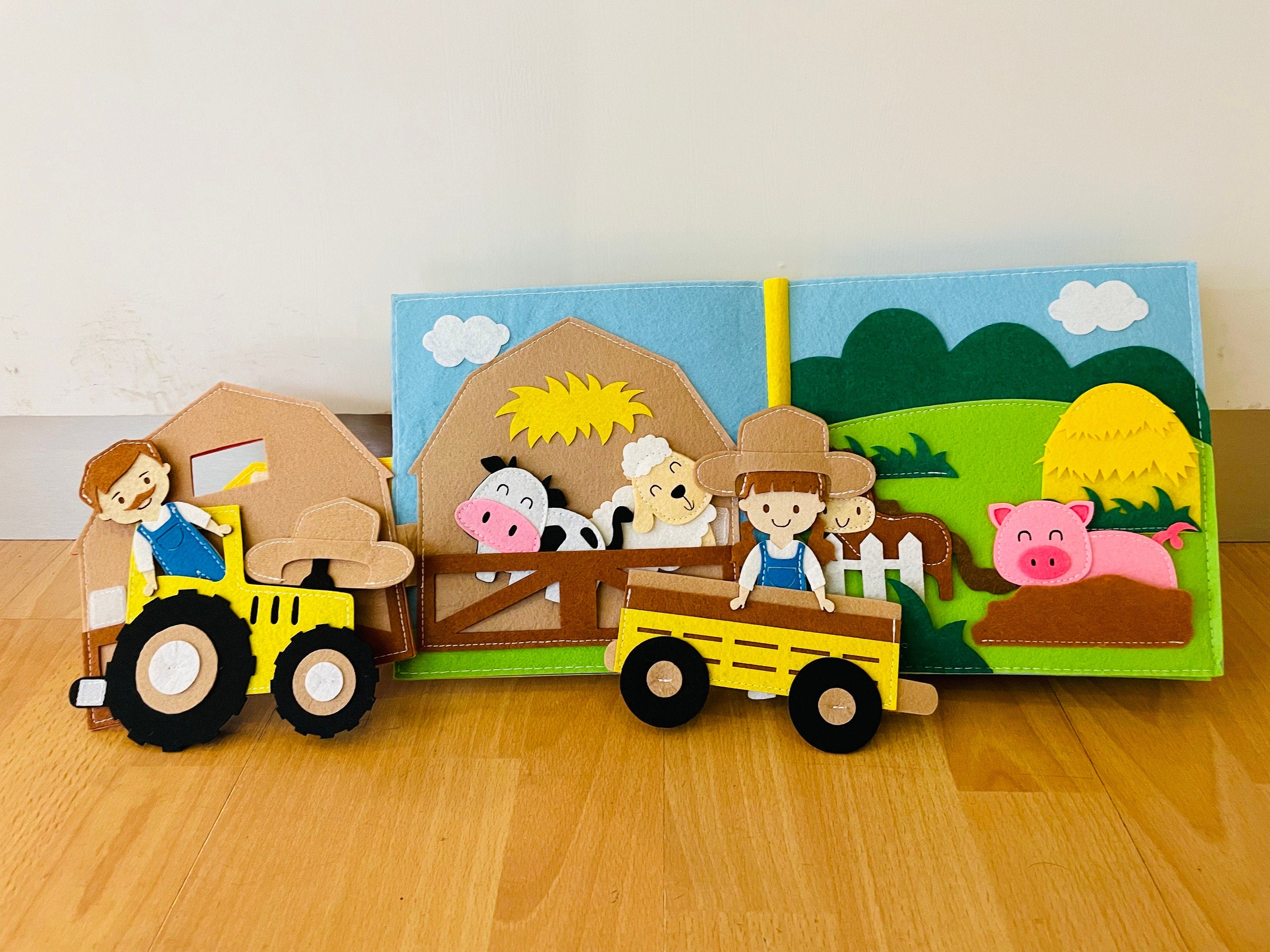 Handmade Felt Farm Quiet Book, Toddler Activity Book