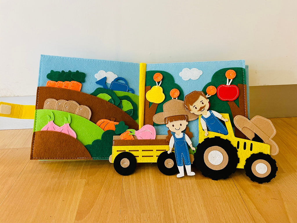 Handmade Felt Farm Quiet Book, Toddler Activity Book