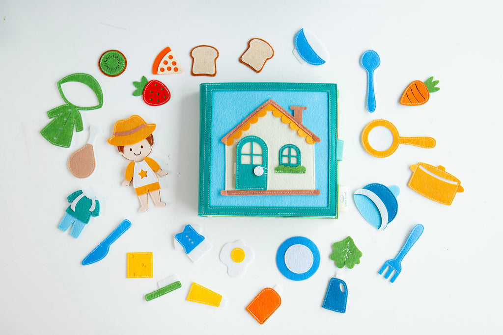 Personalized activity Book for Kids, Felt House Quiet Book for Boys - Interactive Montessori Toy, Gift For Boys
