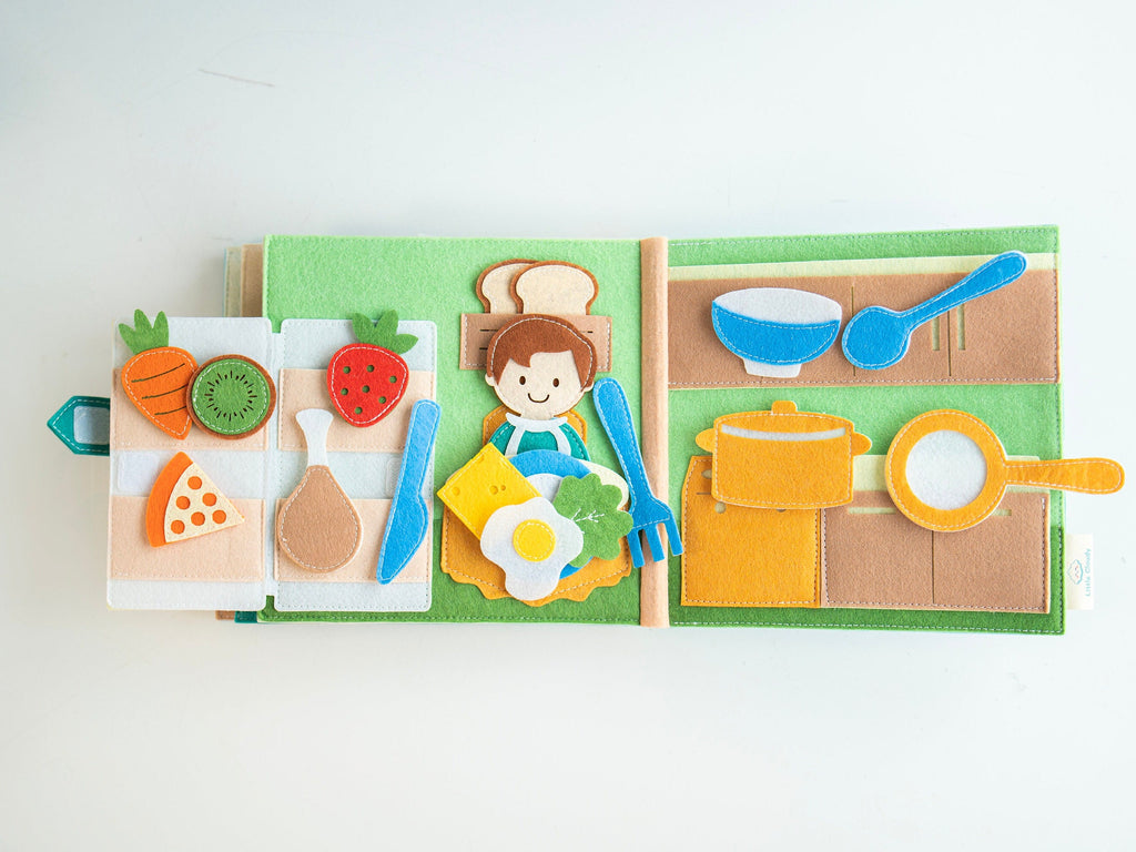 Personalized activity Book for Kids, Felt House Quiet Book for Boys - Interactive Montessori Toy, Gift For Boys