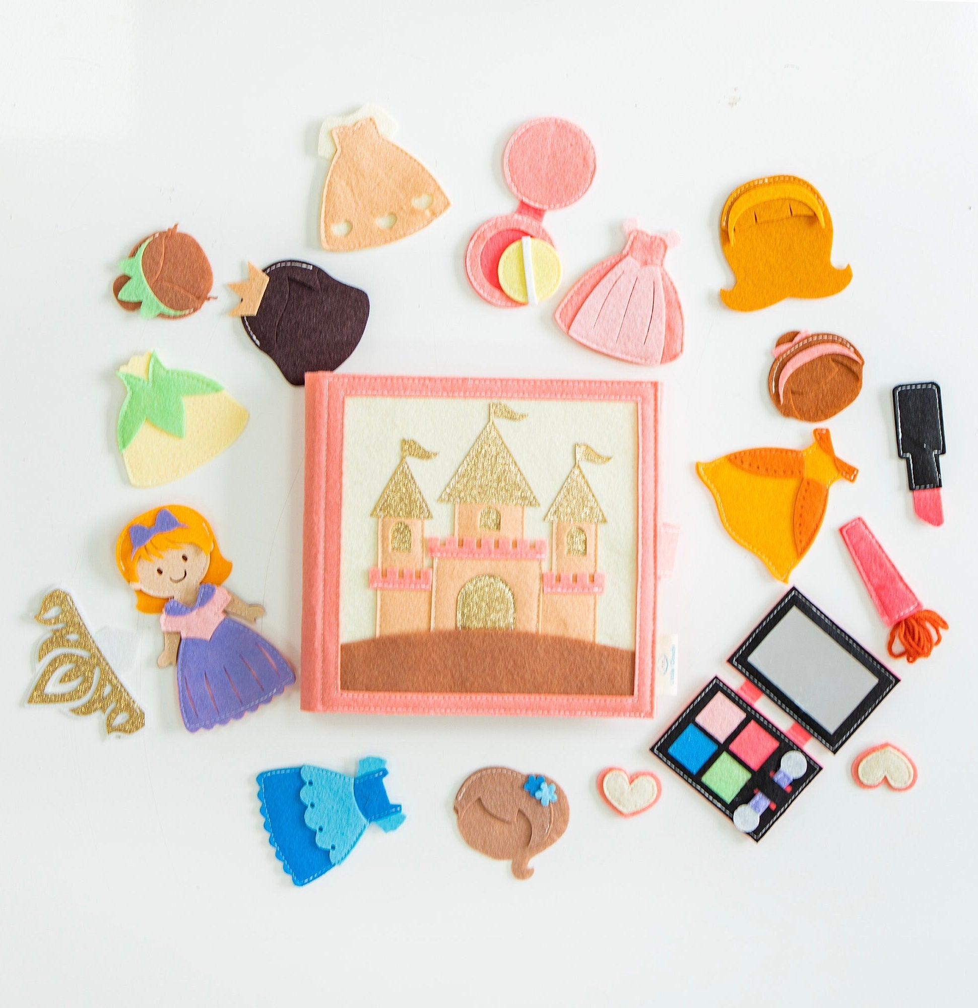 Princess Dress-Up Quiet Book, Felt Doll, Montessori Toy