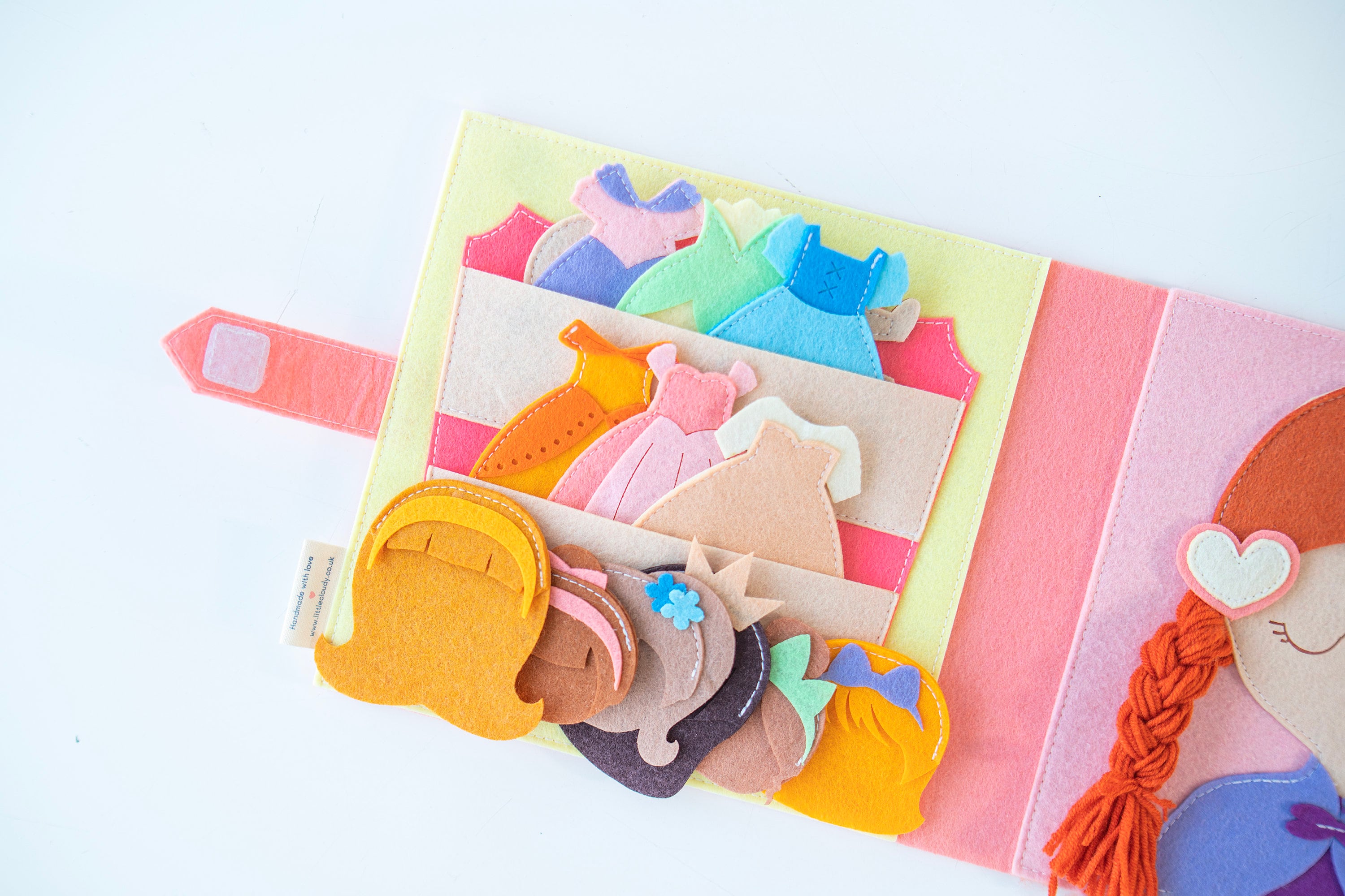 Princess Dress-Up Quiet Book, Felt Doll, Montessori Toy