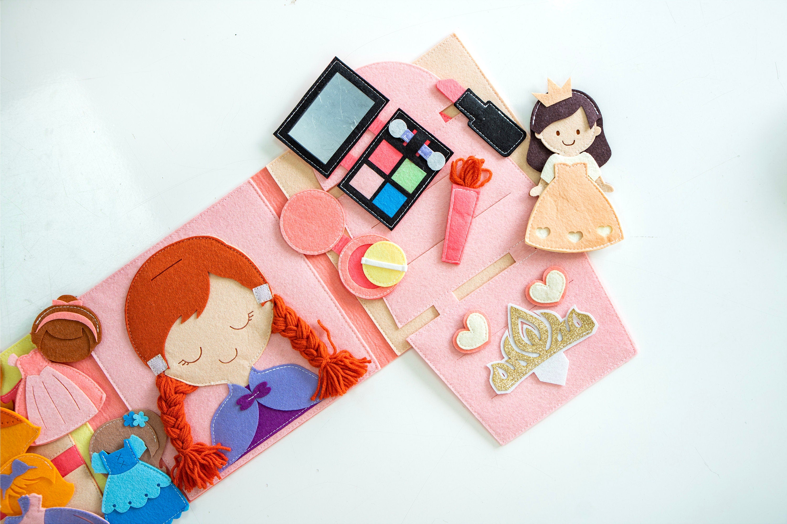 Princess Dress-Up Quiet Book, Felt Doll, Montessori Toy