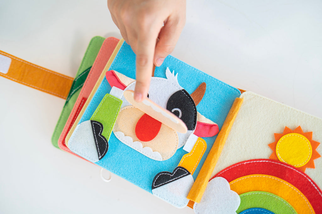 Handmade Felt Quiet Book for Toddlers, Montessori Toy