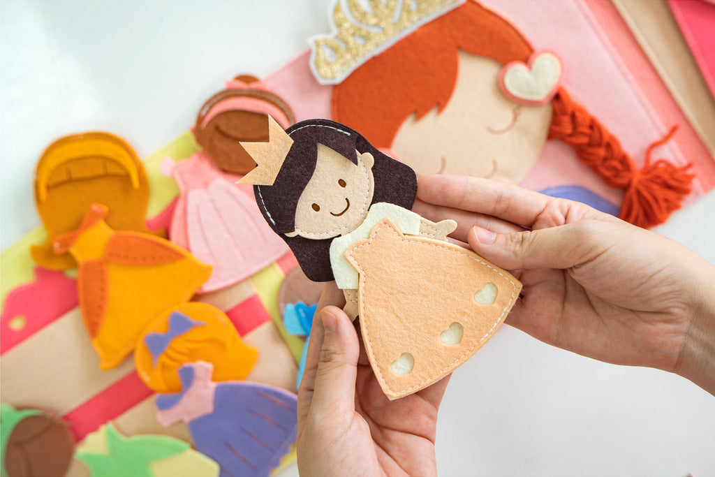 Princess Dressing Room Felt Quiet Book, Montessori Doll