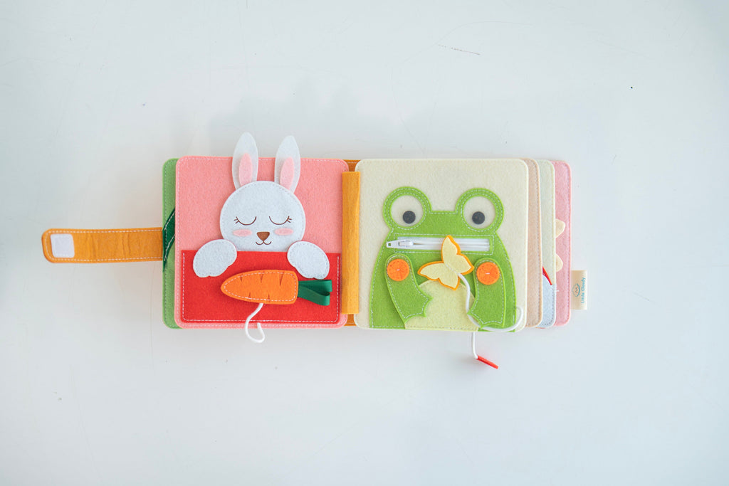 Handmade Felt Quiet Book for Toddlers, Montessori Toy
