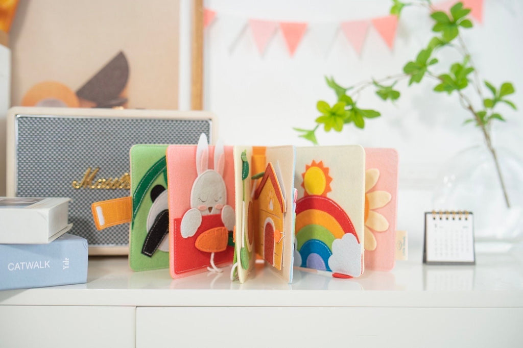Handmade Felt Quiet Book for Toddlers, Montessori Toy