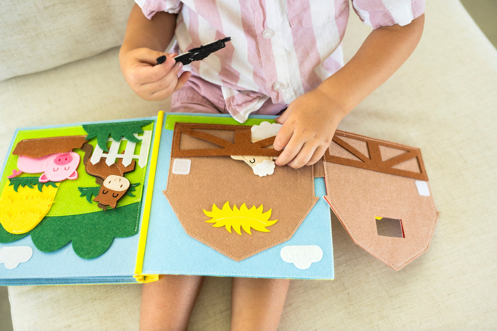 Handmade Felt Farm Quiet Book, Toddler Activity Book