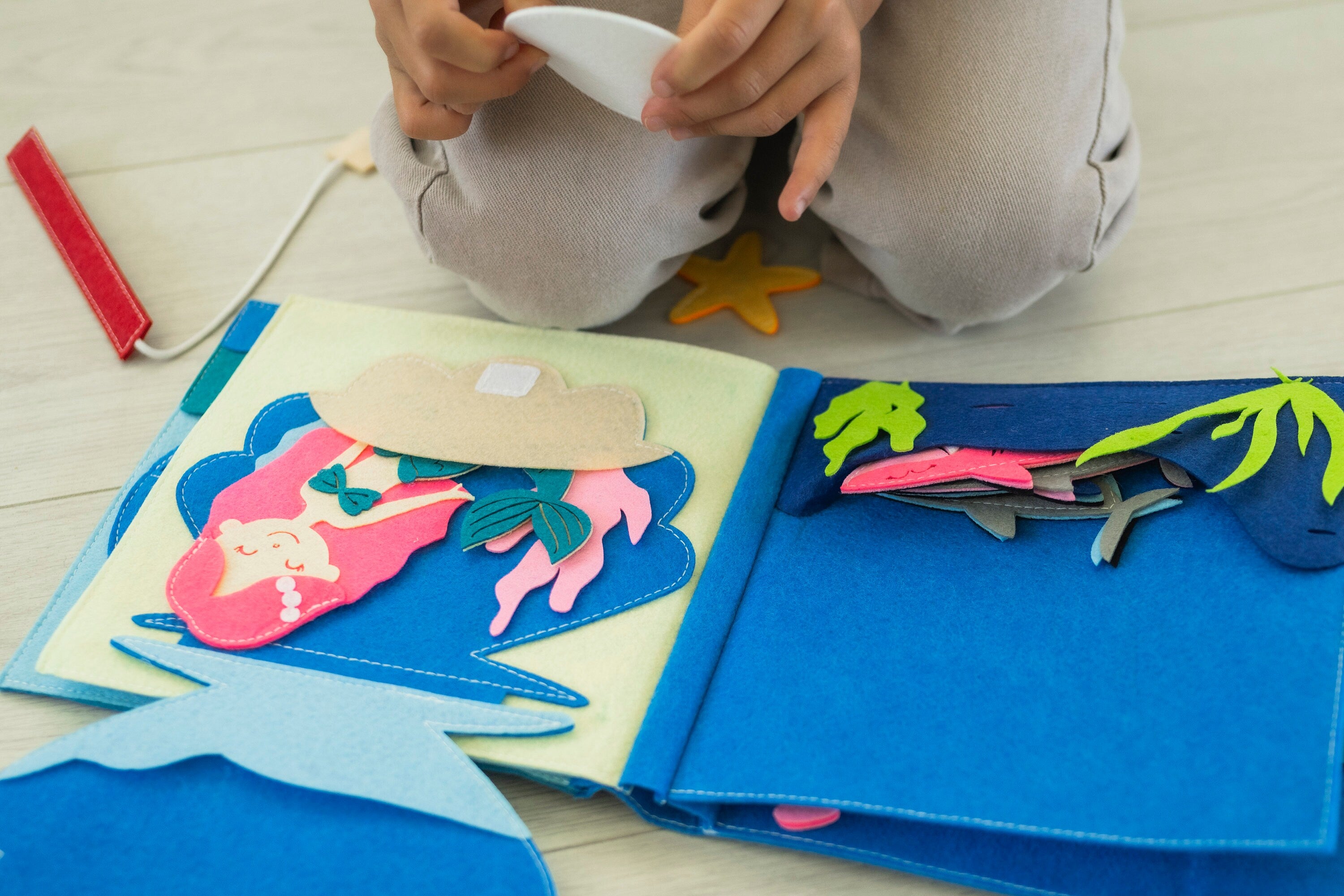 Under the Sea Quiet Book, Felt Activity Book for Toddlers, Felt Busy Book, Travel Toy