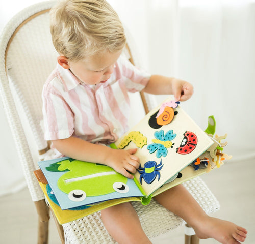 Dinosaur Felt Busy Book, Montessori Activity Toy