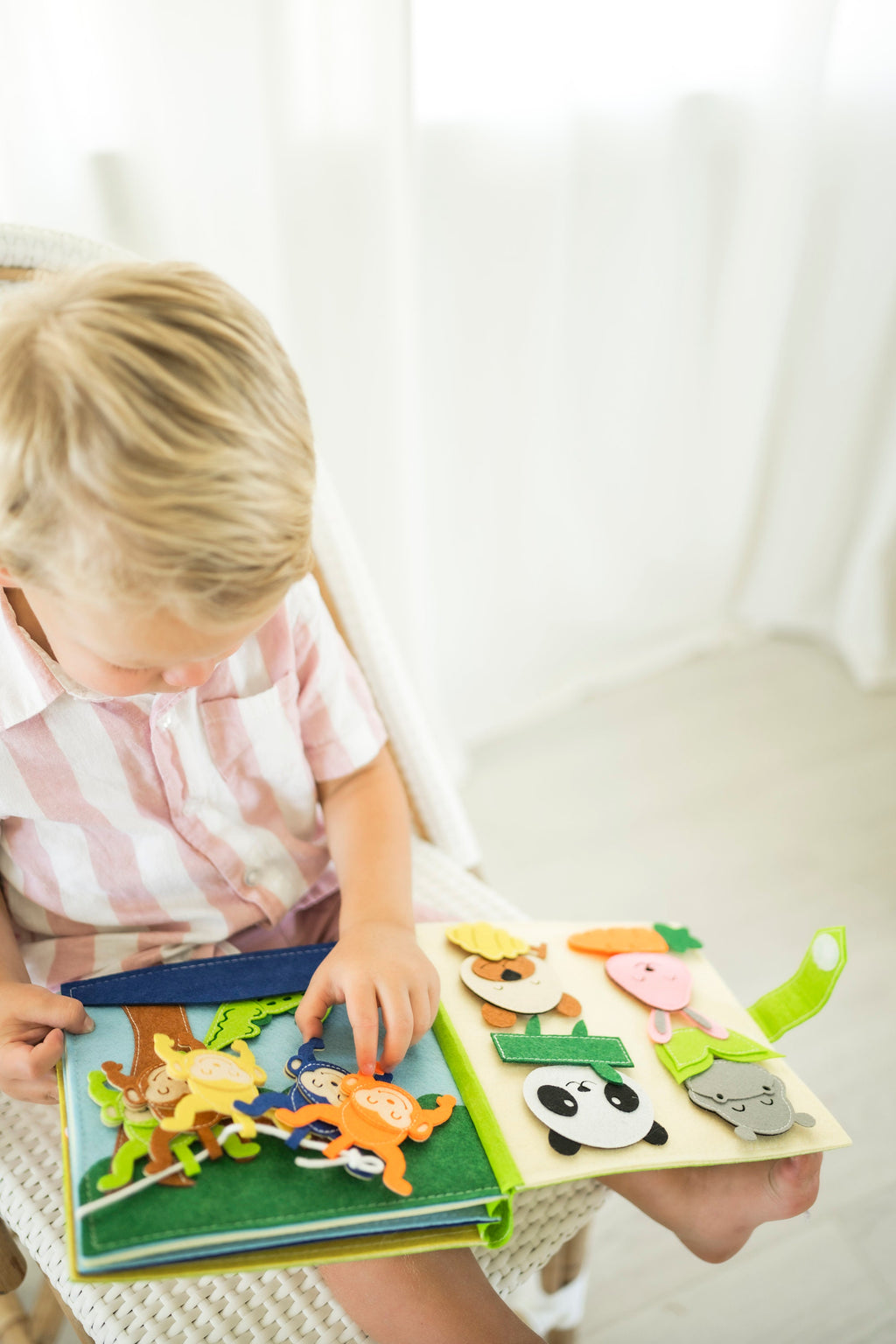 Dinosaur Felt Busy Book, Montessori Activity Toy