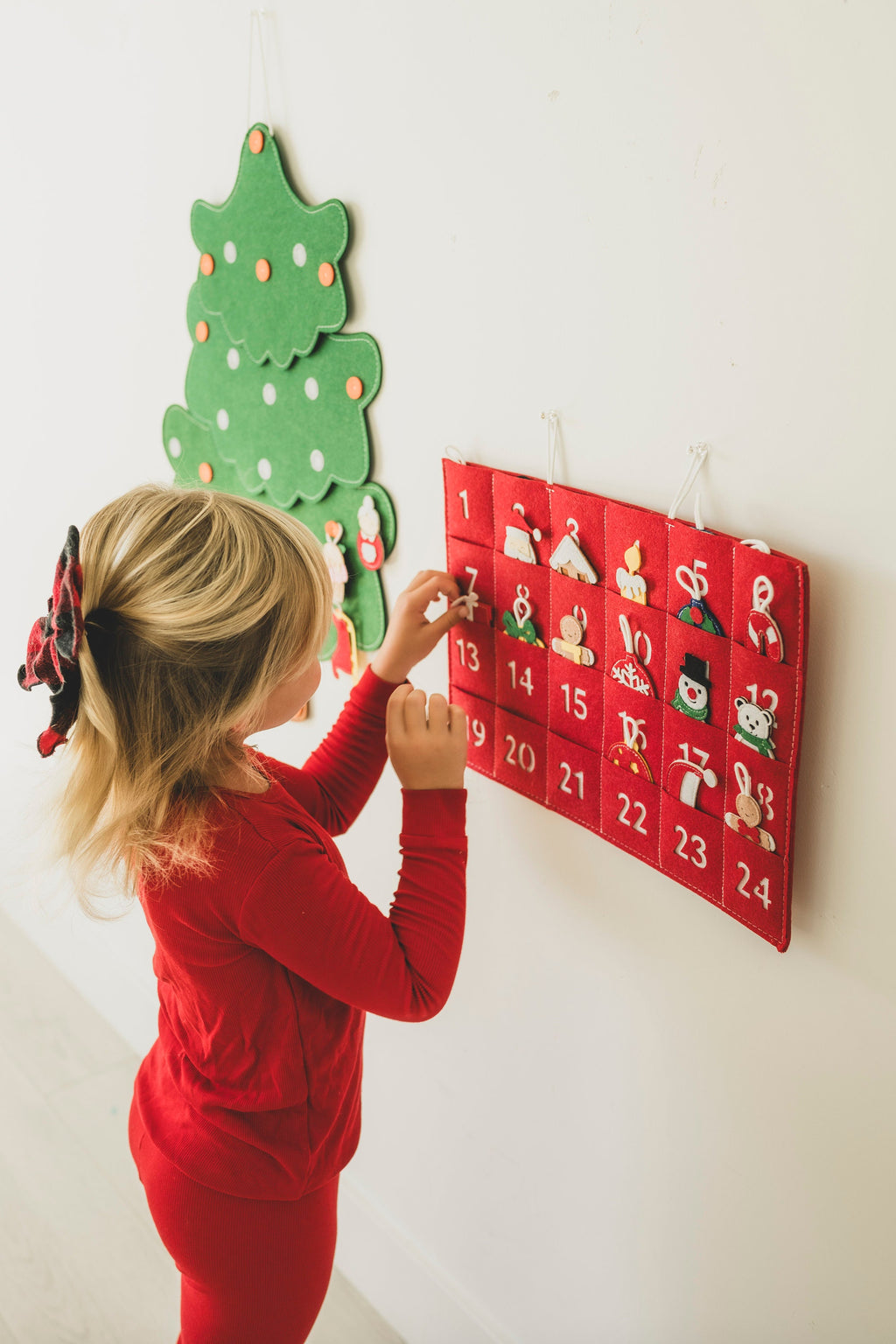 Handmade Felt Christmas Tree Advent Calendar, Kids Christmas Gift
