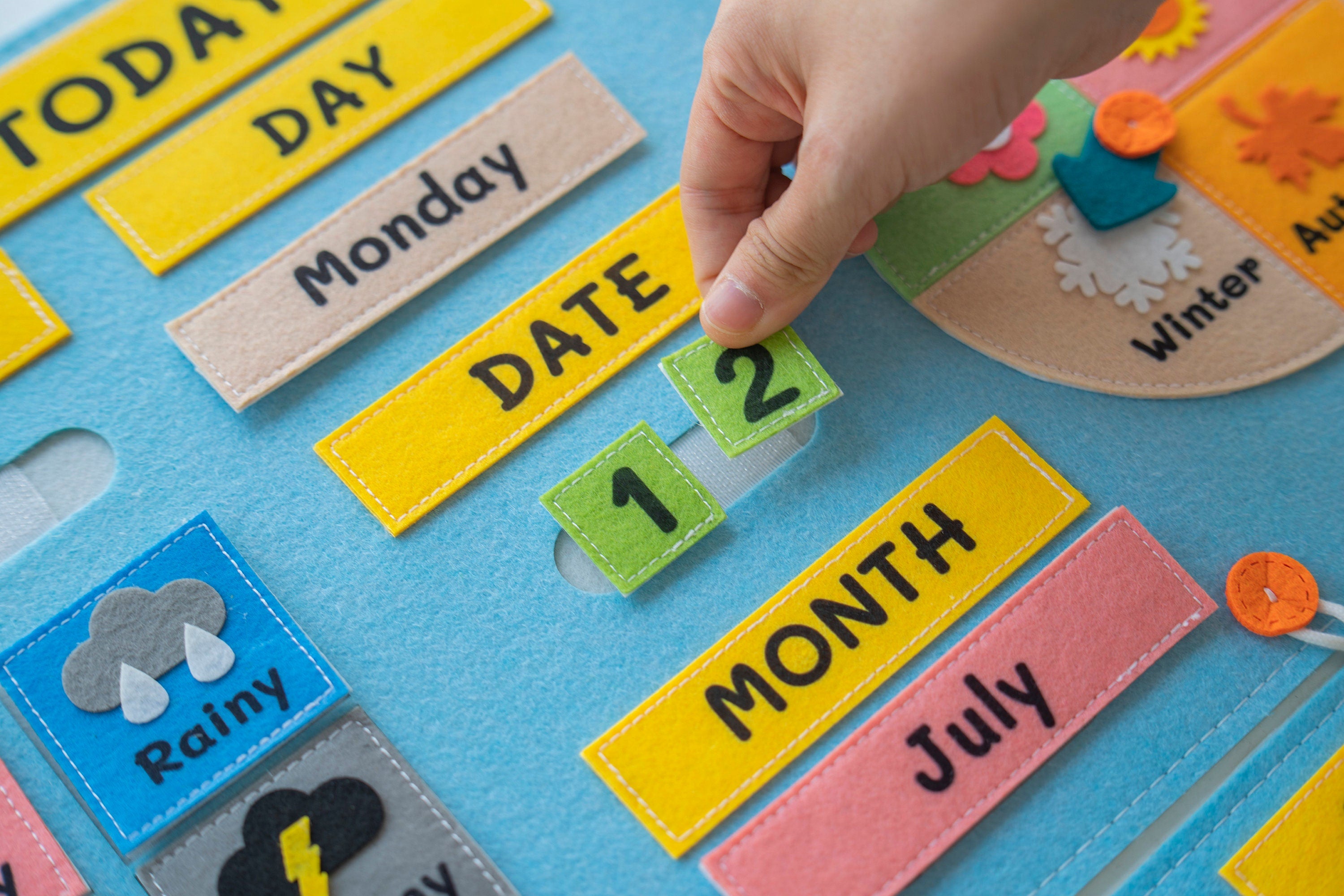 My First Calendar, All About Today Calendar, Felt Learning Board,  Interactive Calendar, Early Learning Preschool Wall Hanging