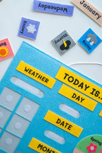 Handmade Felt Learning Calendar, Preschool Interactive Wall Hanging