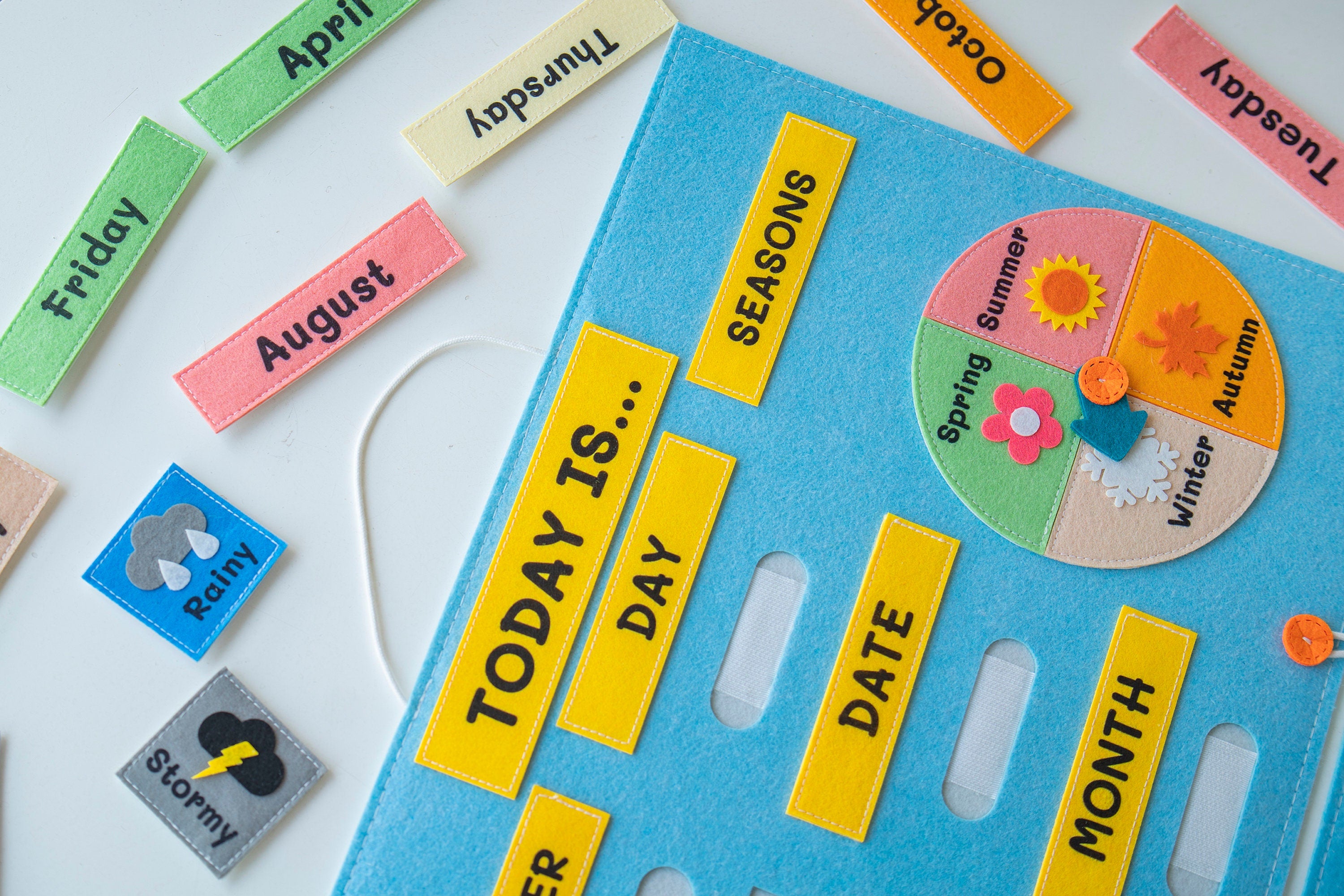 My First Calendar, All About Today Calendar, Felt Learning Board,  Interactive Calendar, Early Learning Preschool Wall Hanging