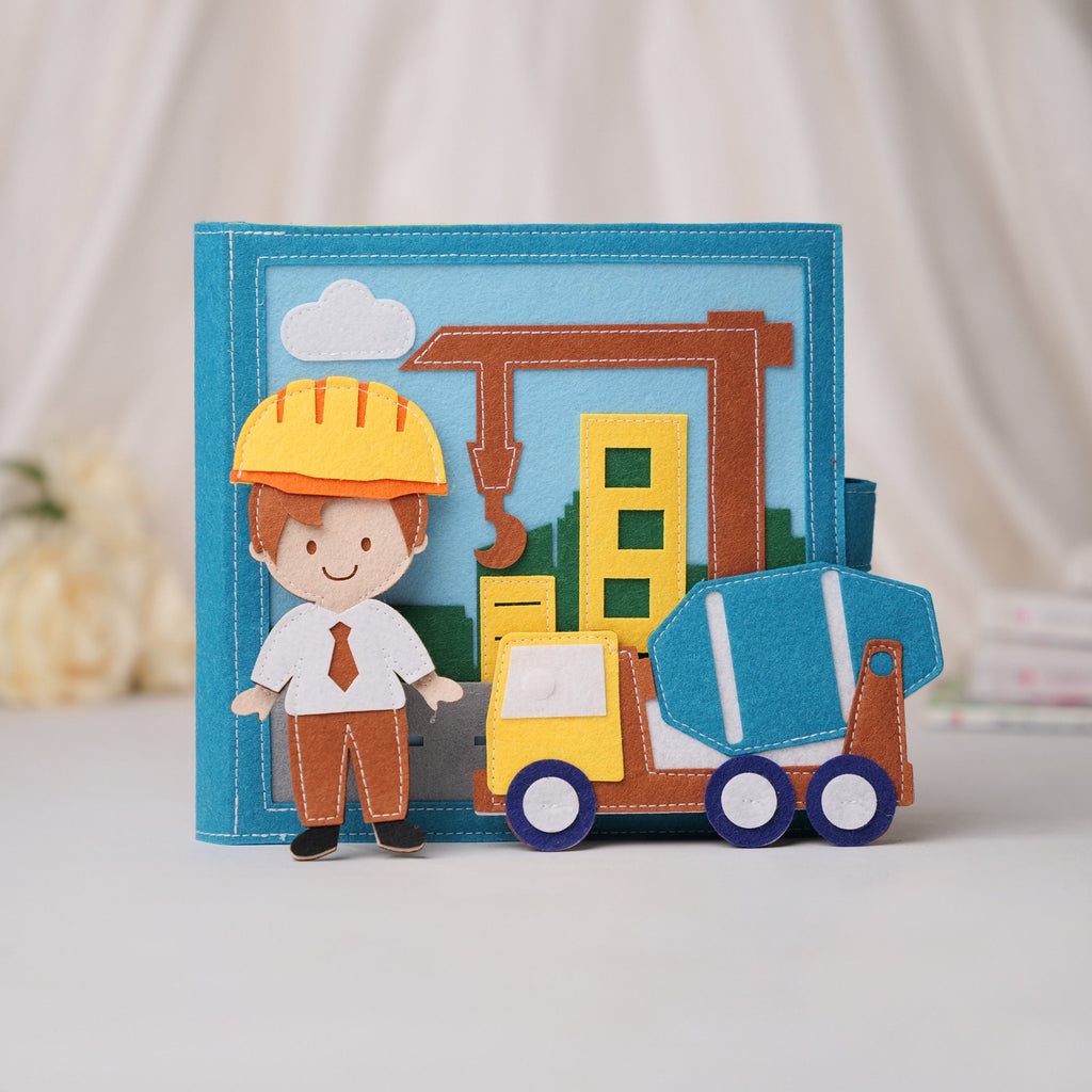 Future Professions Felt Quiet Book, Montessori Busy Book for Toddlers