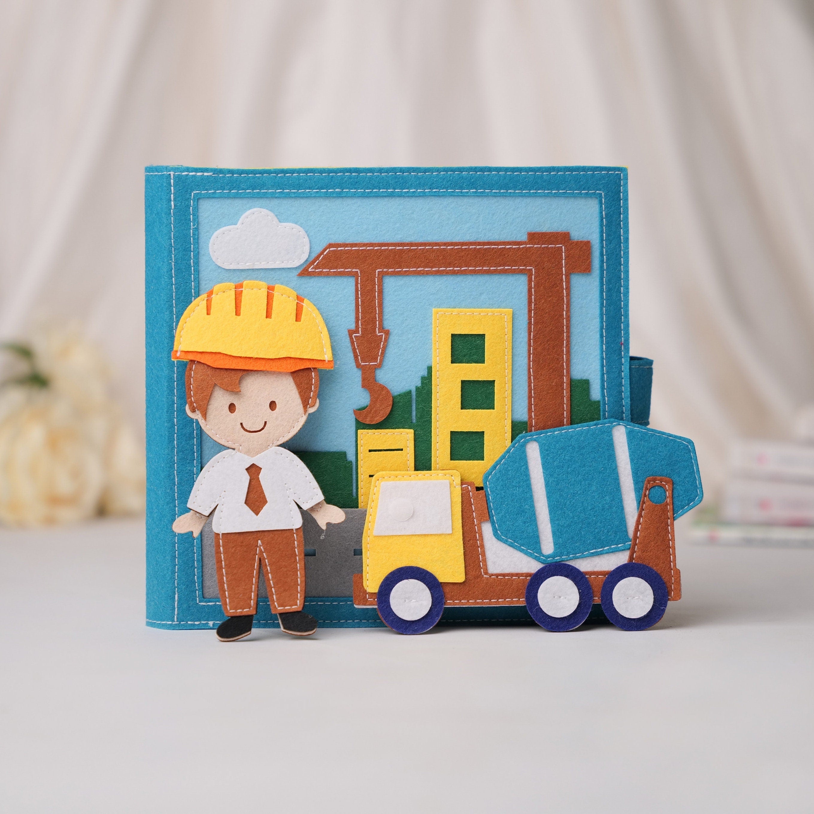Future Professions Felt Quiet Book, Montessori Busy Book for Toddlers