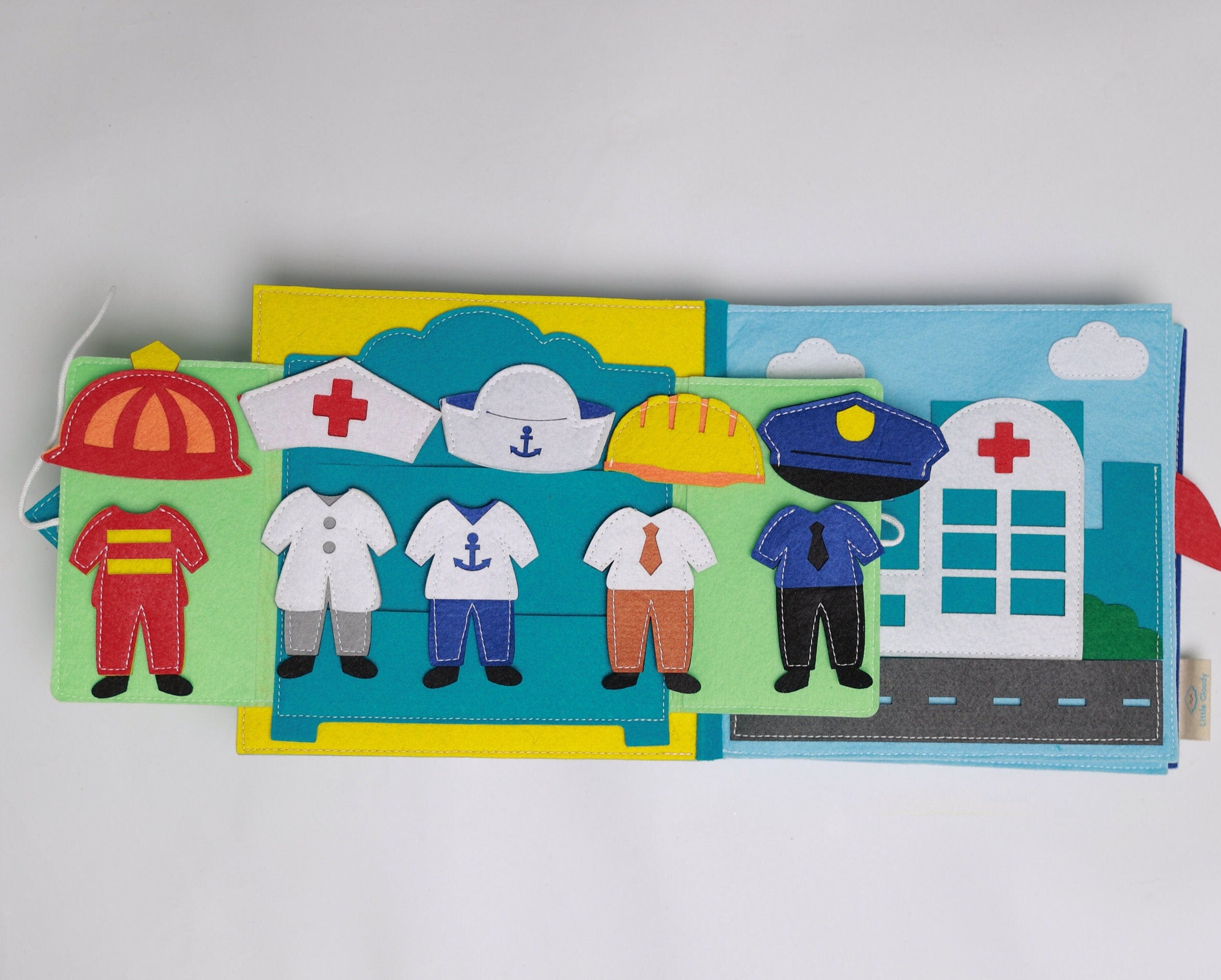 Professions Felt Quiet Book, Montessori Activity, Handmade Fabric Toys