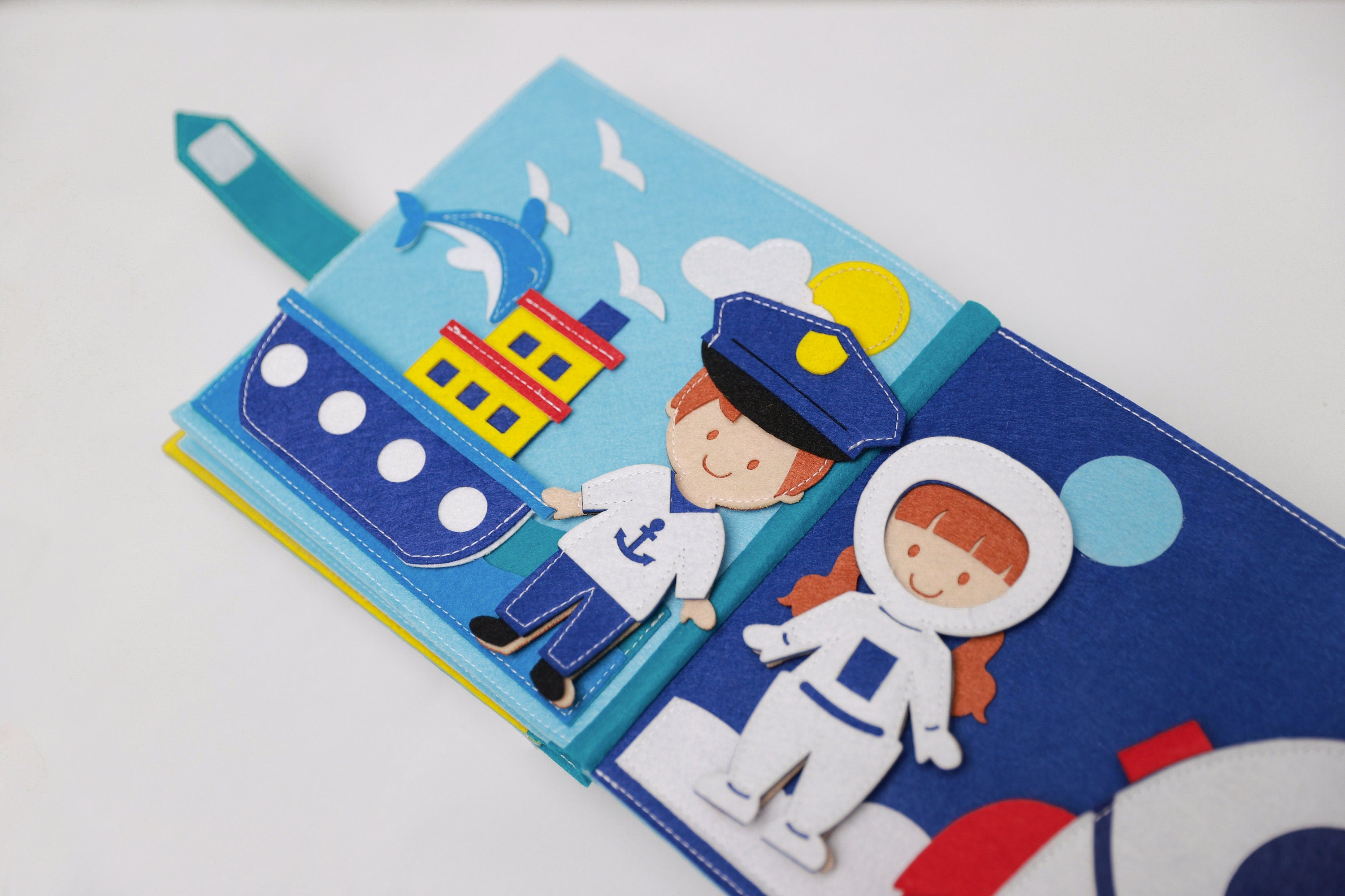 Professions Felt Quiet Book, Montessori Activity, Handmade Fabric Toys