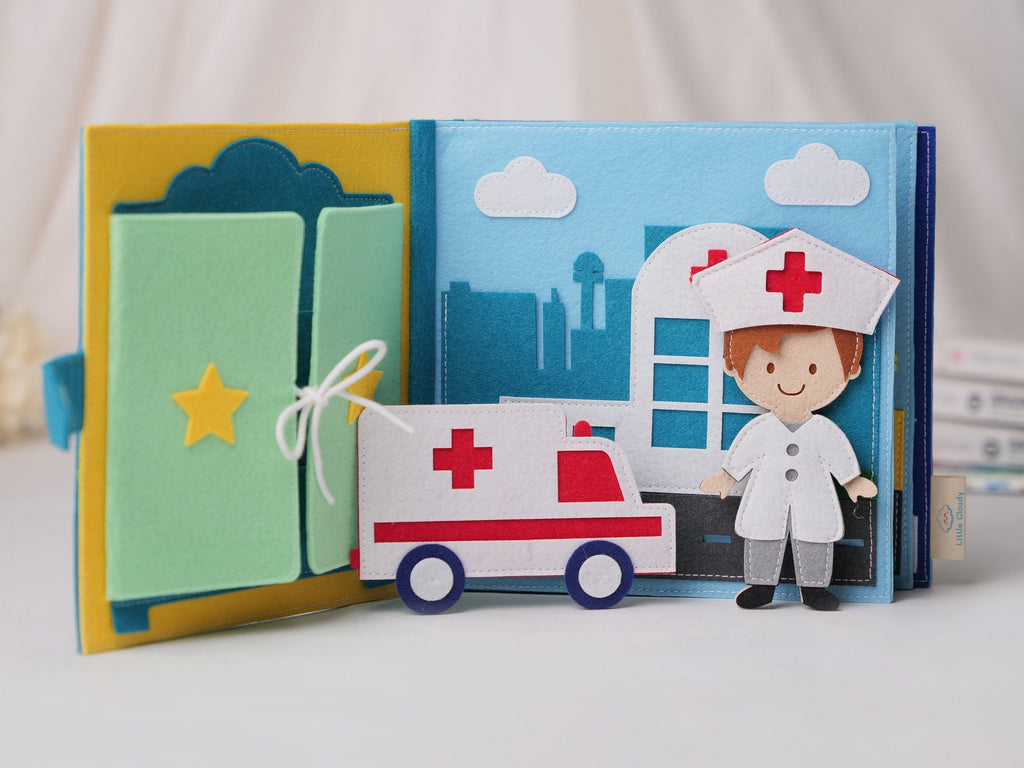 Future Professions Felt Quiet Book, Montessori Busy Book for Toddlers