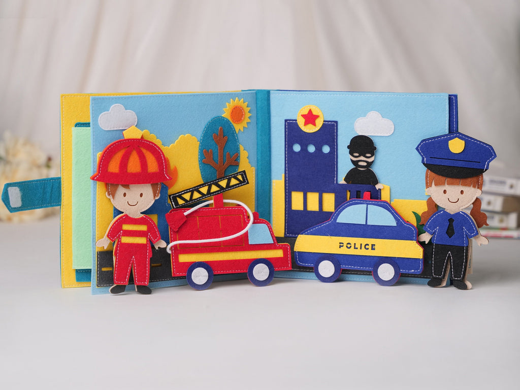 Future Professions Felt Quiet Book, Montessori Busy Book for Toddlers