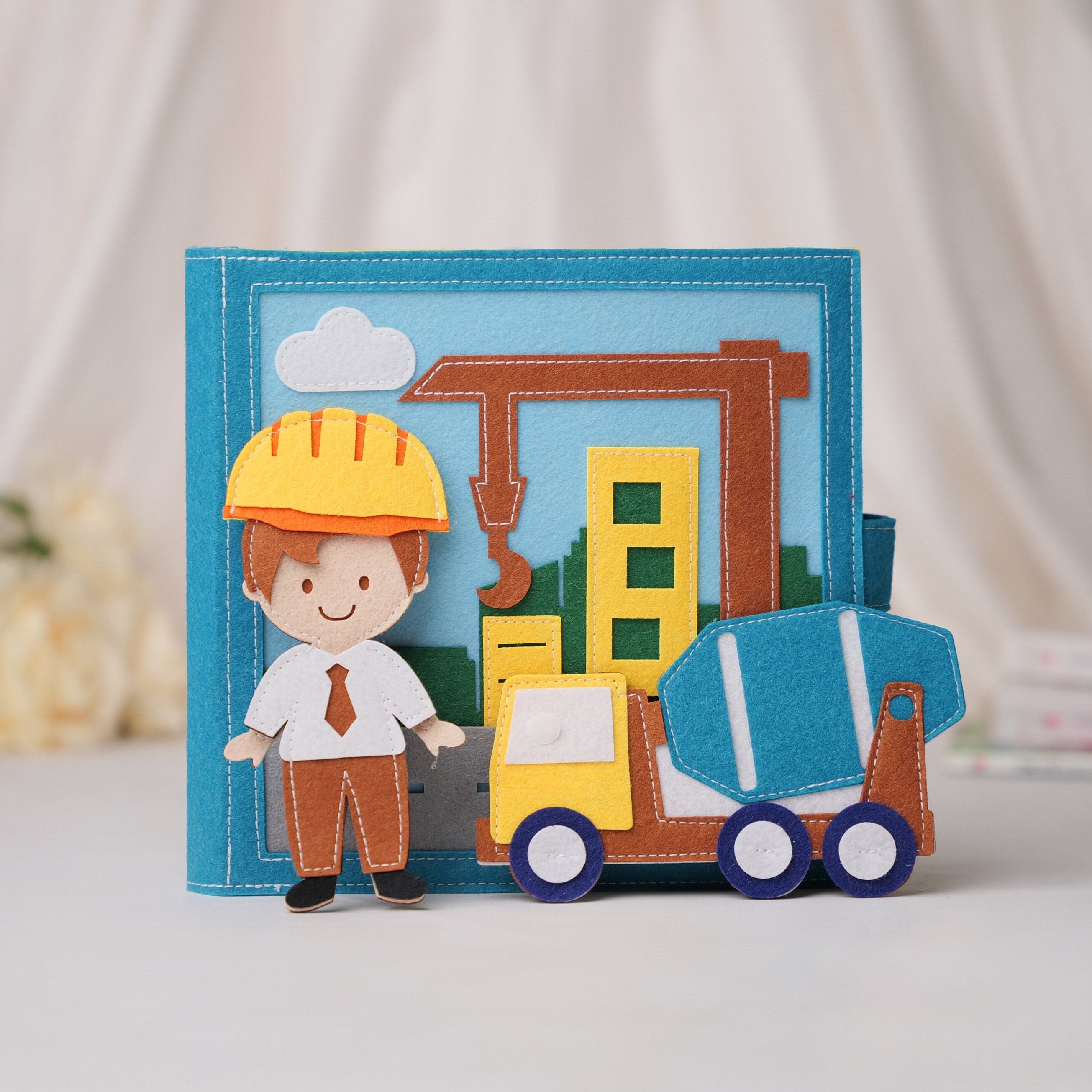 Professions Felt Quiet Book, Montessori Activity, Handmade Fabric Toys