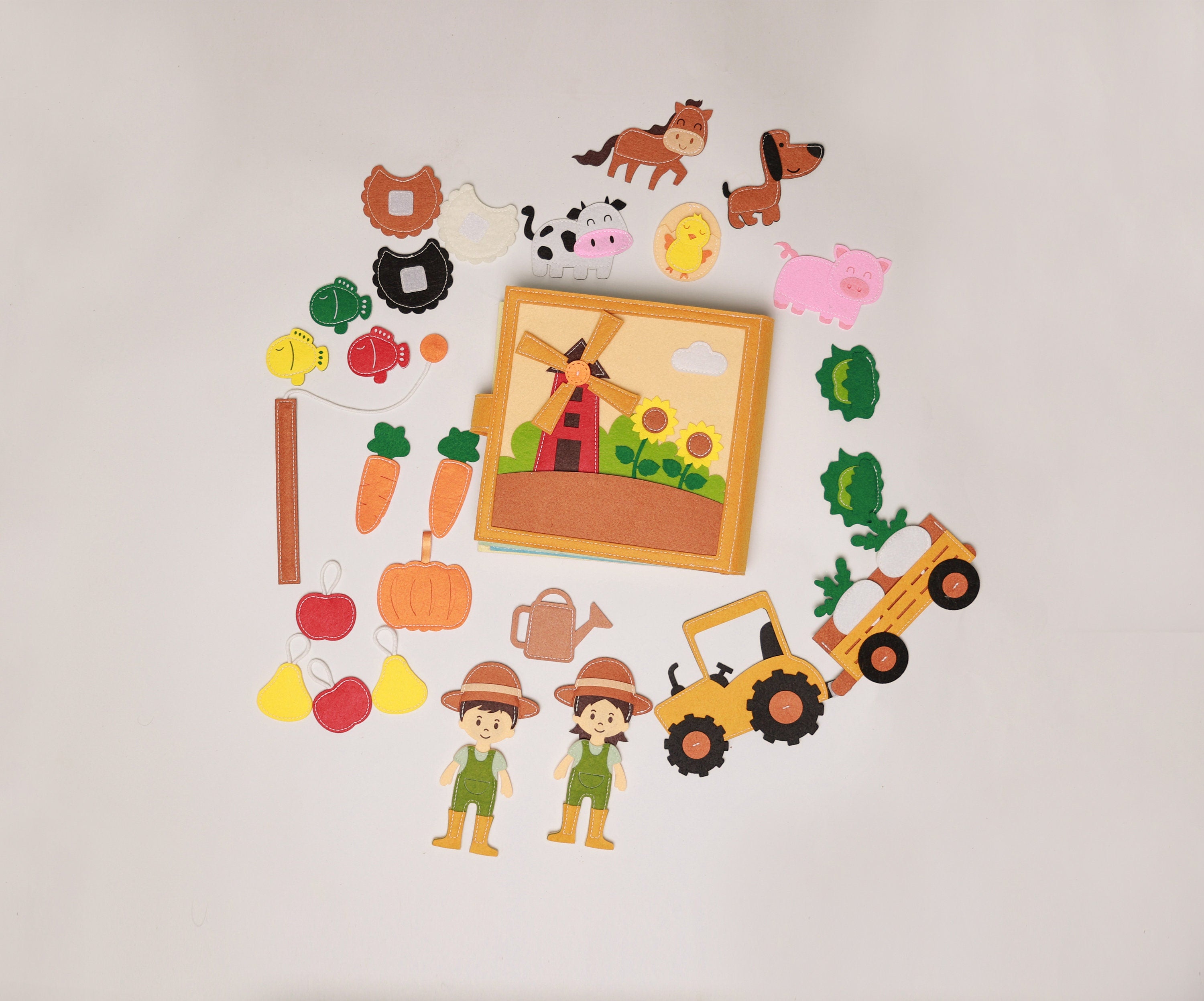 Handmade Felt Farm Quiet Book, Montessori Activity Book, Busy Quiet Book, Toddler Busy Book, Quiet Book, Busy Book