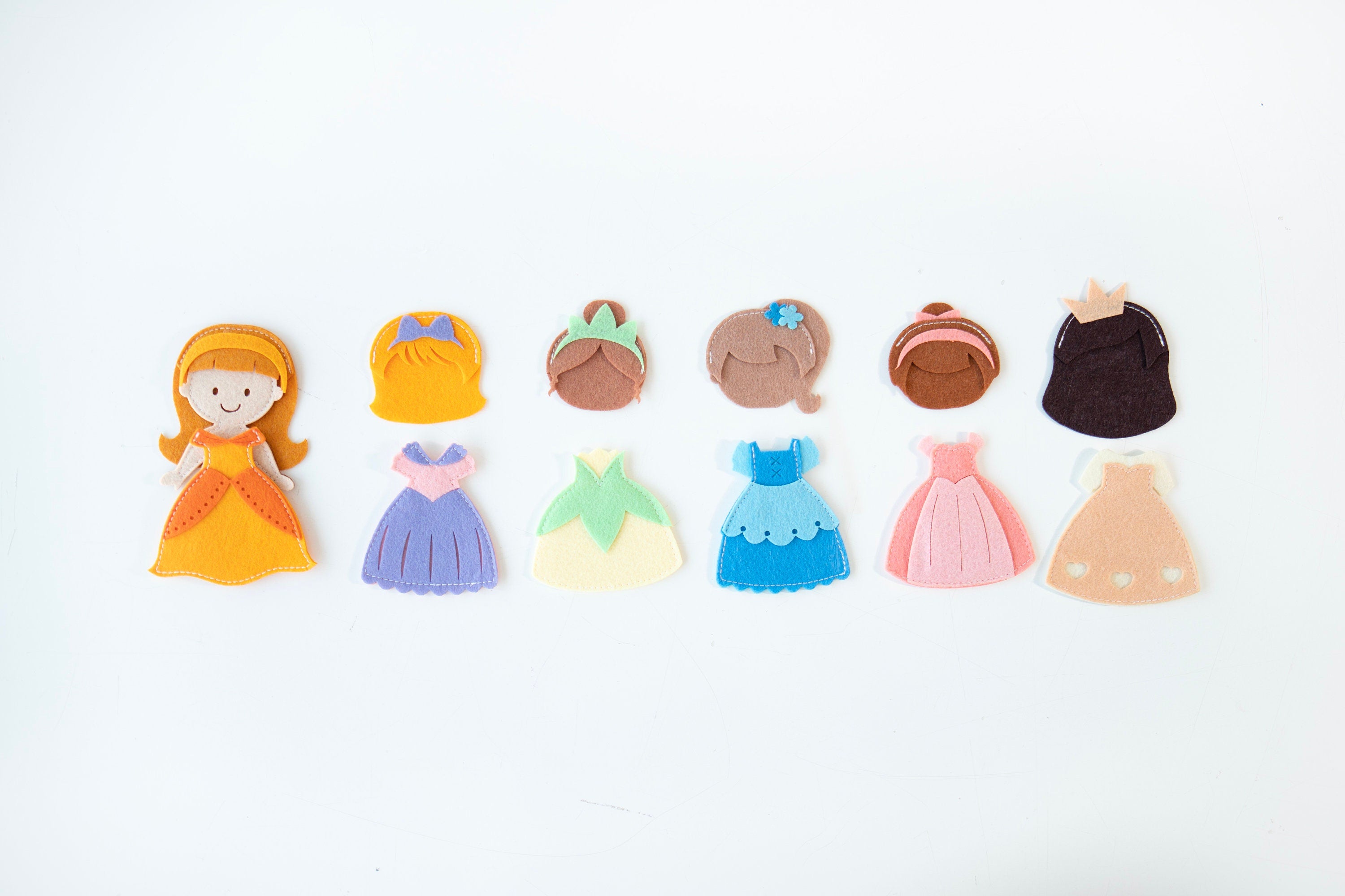 Felt Princess Dress Up Busy Book, Handmade Quiet Book, Travel Toy