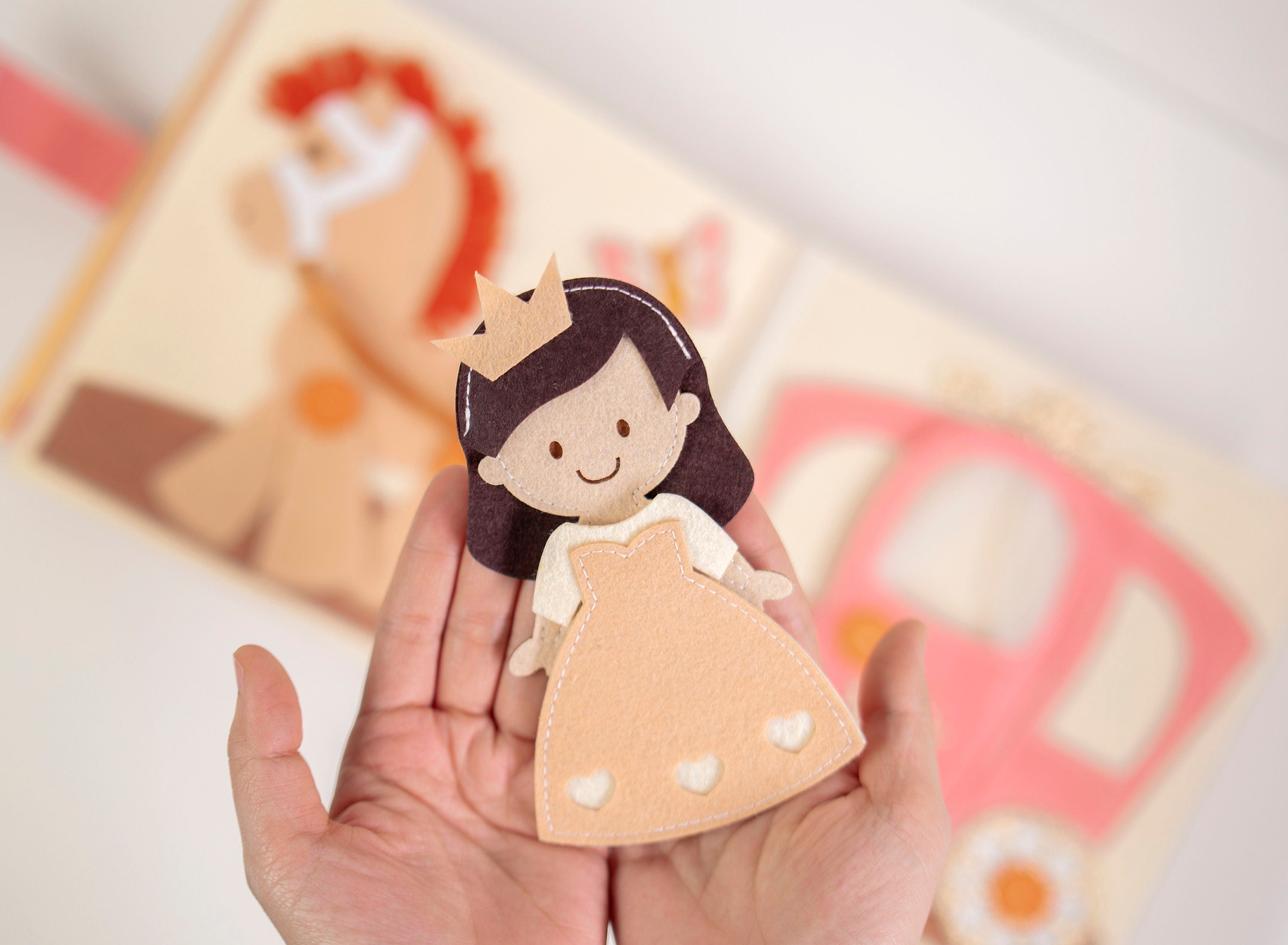 Princess Dress Up Felt Quiet Book, Handmade Activity Book, Princess Toy, Toddler Busy Book, Felt Book