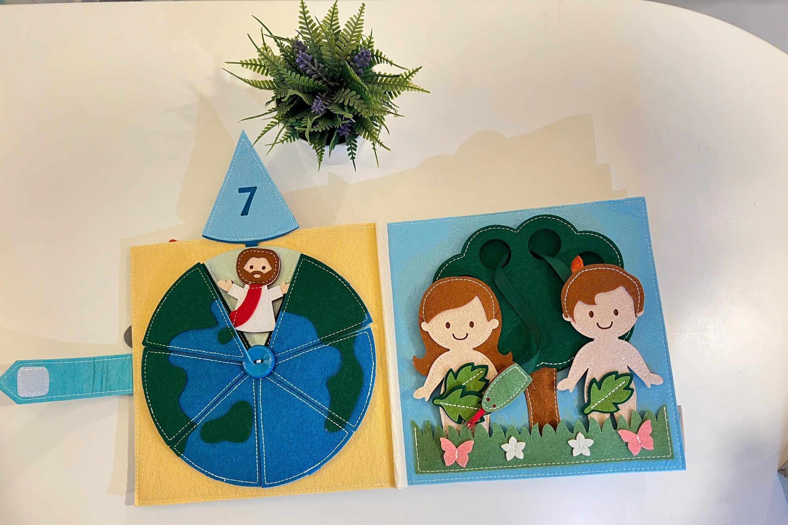 Handmade Bible Quiet Book, Felt Activity Book, Baptism Gift, quiet book
