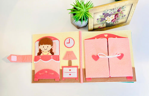 Dollhouse Quiet Book, Handmade Felt Busy Book, Pretend Play, Dollhouse Toy, Dollhouse Fabric
