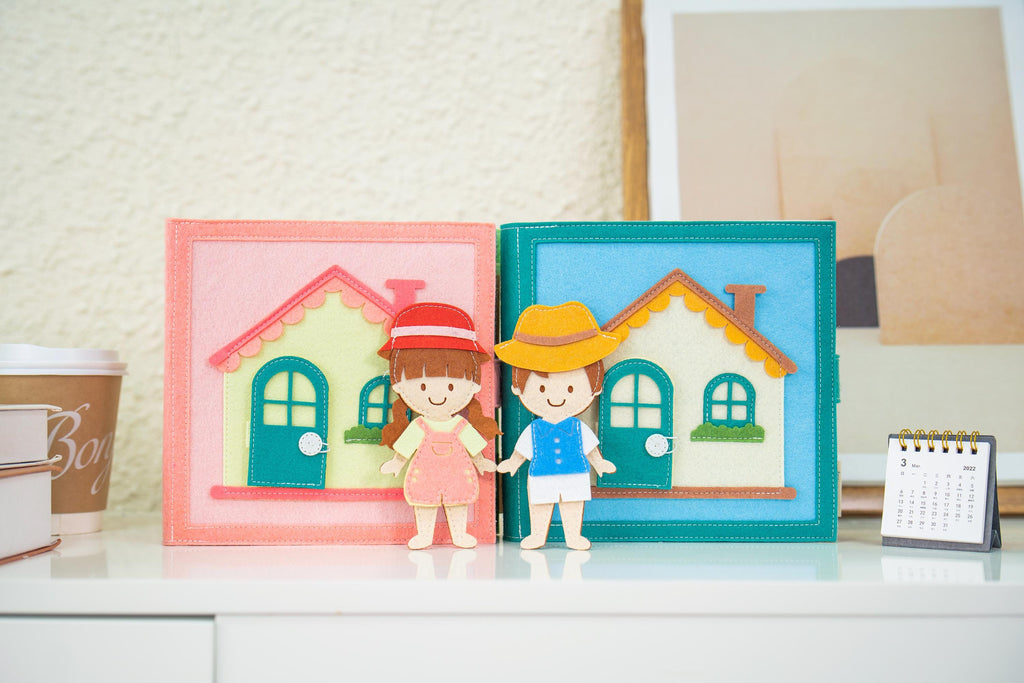 Felt House Quiet Book - Montessori Activity Book, Handmade