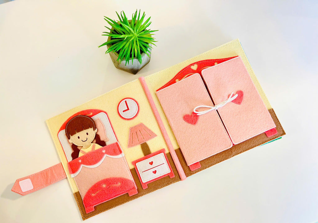 Felt House Quiet Book - Montessori Activity Book, Handmade