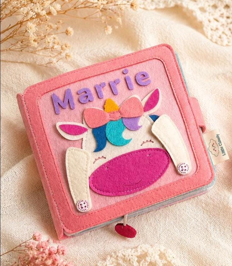 Personalized Activity Book for Kids, Quiet Book 1 Year Old, Montessori Sensory Toy, Baby Gift, Busy Book, Quiet Book, No loose pieces
