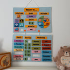 My First Calendar, All About Today Calendar, Felt Learning Board,  Interactive Calendar, Early Learning Preschool Wall Hanging
